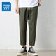
JEANSWEST casual pants for men's spring and summer thin new loose nine-point straight harem pants versatile work nine-point trousers FR-9904 deep khaki XL