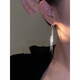OFK999 Sterling Silver Shiny Long Metal Tassel Exaggerated Earrings Light Luxury Niche Design Temperament Versatile Silver Long Tassel Earrings Pair Old
