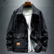 Xuanlaiya retro large pocket work denim jacket men's spring and autumn new trendy brand loose trendy handsome casual jacket men Y846 gray 3XL