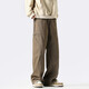 Homlean American jeans men's autumn niche fashion brand street loose casual workwear long pants LB03 coffee color XL