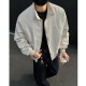 
NYING silhouette windproof flight jacket men's 25 spring and autumn new American fashion brand cleanfit handsome stand collar H1049 black M (90-110Jin [Jin equals 0.5 kg])