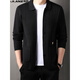 Lilang men's wool knitted cardigan for middle-aged and young autumn and winter fashion casual men's lapel cardigan jacket trendy black [8625] M 165 [120Jin [Jin equals 0.5 kg] below]
