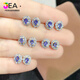 Jea.Pie boutique 2025 new tanzanite earrings new natural s925 silver inlaid blue-purple gemstone earrings random pair