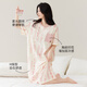 
Urban beauty nightgown women pajamas women 100% pure cotton summer loose printed pocket short-sleeved round neck can be worn on the outside pink L