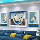 Modern Light Luxury Living Sala Sofá Decoración de la pared Decoración de la pared Sentido Abstracto de la moda Internet Farea Triple Hanging Painting Art Pintura TXMG9276 100*70cm en el medio / 50*70 cm en la derecha 3