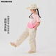 moonkids girls quick-drying work clothes wide-leg pants 2025 summer children's pants medium-sized children's outdoor trousers waterproof charge pants 15261 light khaki work clothes 110 cm