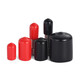 JINGGONG PVC cap round pipe sleeve black/red rubber thread protection plug soft-impregnated plastic insulation dust-proof seal inner diameter 10.0mm red (50 pcs)