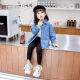 Snoopy [1283 rachat] Girls Denim 2025 Vêtements de printemps Nouveaux chemises pour enfants décontractés et à la mode