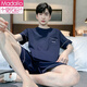 Pajamas modal Les shorts minces en coton pur d'été pour hommes peuvent être portés à l'extérieur pour le jeu de vêtements pour la maison cool de taille plus décontractée 9922 # xl [suggéré 120-140jin [Jin est égal à 0,5 kg]]]