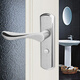Clcey Türschloss Badezimmer Edelstahl Griff Schloss Schlüsselnloser universeller Toiletten Badezimmertür Schloss Aluminiumlegierung Türgriff 9898 Lichtbogen 110 Löcher mit Schlosszunge Note