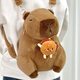 Disney Kapibala Capybara Backpack Doll Cute Doll Girls Schoolbag Backpack Large Capacity Plush versatile Kapibala Orange Style