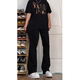 7 productos de alta gama, jeans blancos de flujo de luz, primavera y verano para hombres, calles estadounidenses holgadas de pantalones largos solos para hombres DF-701 Black XL