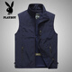 Playboy printemps et automne Nouveau gilet masculin en plein air terrestre décontracté d'âge moyen et jeunes photographie de pêche gilet gilet horse sport veste veste khaki xl