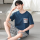 Langsha men's pajamas men's summer suit thin cotton silk handsome loose plus size home clothing 2025 new summer YSX:9717 dark gray striped pants [cool cotton silk, sweat-absorbent and breathable] L