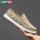 CARTELO men's shoes summer 2025 Korean version of canvas shoes men's breathable and versatile one-foot lazier casual shoes men khaki 41