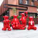 Wen Yijia Customized Sales Department Outdoor Lawn Green Space Polar Bear Ornament Kindergarten Internet Celebrity Photo Cartoon Animal Bear Sculpture Red Bear Combination 1