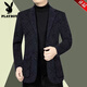 Playboy (Playboy) Jacket de traje Hombres pesados ​​engrosados ​​en otoño e invierno El nuevo traje informal de los hombres casuales con chaqueta de papá engrosada marrón [terciopelo agregado] engrosado XL [recomendado 120-140Jin [Jin iguala 0.5 kg]]]
