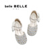 Belle sparkling diamond princess style sandals mall same style bow breathable and comfortable children's shoes 88789B75 beige 28