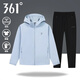 361-Grad-Frauen-Sportjacke Windbreaker Set Short Laded Top Straight Hosen zweiteiler 2025 Herbst neuer Stil Pudding Gelb + Superschwarz (zweiteiliger Set) S 160