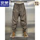 ROMON Frühjahr neue Small-Foot-Overalls für Herren, locker sitzende Outdoor-Sport-Haremshosen, hübsche Modemarke, einfarbige Freizeithosen, Khaki, M, Gewicht 100–125, Jin Jin entspricht 0,5 kg