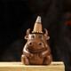 Green sandalwood carving cute calf soaring backflow aromatherapy stove ornaments living room study two nostrils smoking green