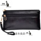 Kangaroo Neu einfaches weiches Leder-Hand-Holding-Brieftasche Ladies Langes Großkapazität Wechseln Sie die wichtigste Handy-Tasche vielseitiger Trend in allen Jahreszeiten schwarz jd