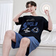 Yuyiwei Pajamas Boy Summer Coton Pure Coton Short Shorts Cartoon Cartoon Étudiant adolescent mignon Loose plus taille mince DMY6621 M Petite taille M hauteur 155 Poids 80-90 Jin [Jin est égal à 0,5 kg]