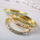 WSAY. Authentic Beijing cloisonné bracelet for women, enamel thin circle opening, gold-plated Hanfu features, counter four-leaf clover, light green oval, oval supermarket
