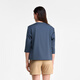 Aigle [nuevo producto en primavera y verano] Camiseta de manga de 7 cuartos aigao Camiseta de algodón puro de algodón puro casualidad simple de manga de 7 cuartos para mujeres Swamp Blue Bi983 36 (160/84a)