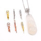Chiqing boutique 18k gold jade buckle 925 silver plated melon seed buckle long needle jade pendant clip buckle diy jade plated 24K pt950 platinum gold (C137 style)