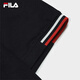 FILA official men's knitted short-sleeved shirt 2025 summer new fashion casual simple basic round neck T-shirt Legend Blue-NV M 170/92A/M