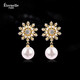 Eternelle French Eternal Snow Flower Ceremony Earrings Light Luxury Design High-End Exquisite Baroque Pearl Earrings