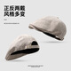 Shizhu Hat Women's Autumn and Winter Beret 2025 New Face Revealing Small Reverse Wearing Forward Hat Duck Tongue Retro Hat Newsboy Hat Brown Double-layered Brim High Quality
