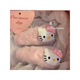 Suyi embroidery sweet hellokitty hair clip plush side bangs clip ins sweet girl clip new hair accessories sweet plush KT hair clip 2 pieces