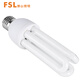 Foshan Lighting (FSL) T4 electronic energy-saving light bulb U-shaped three-primary color fluorescent light bulb E27 screw bulb 3U18W white light (6500K)