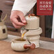 Ru kiln tea set set household stone grinding teapot ceramic kung fu tea cup lazy semi-automatic tea making artifact complete set beige automatic tea making machine + fair cup