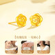 Chinese Gold Rose 18K Gold Earrings Women's K Gold Earrings Anniversary Gifts for Girlfriends and Wife's Birthday Practical Jingsuda-18K Gold Rose Earrings