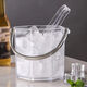 Detif Acryleiseibner hochwertig kommerzieller Champagnerfass Haushalts Plastikstange KTV kleiner Eis Pellet Fass Eiswürfel Stern Anis Ice Eimer 1050 ml Edelstahl-Eisclip