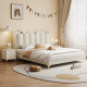 Vinson Shanpin estilo cremoso de piano brillante llave de empaquetamiento suave Camilla para niños Camilla de princesa cama de niño 1 metro 5 empaquetado suave cama doble cama + 2 cm pino cama de cama de madera + 1 gabinete + colchón de bolsa independiente 1350 mm*2000 mm Almacenamiento