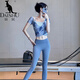 Kangaroo (DAISHU) yoga clothing set, high-end three-piece Pilates training clothing for women, Chinese style yoga clothing tops, beautiful fitness clothing, three-piece set, ivory white blouse + ivory white text S (80-95Jin Jin is equal to 0.5kg)