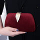 Kuqi Kangaroo (KUQIDAISHU) Celebrity Temperament Dinner Clutch Women's Banquet Evening Black Evening Bag Cheongsam Matching Evening Dress Small Bag Burgundy Velvet