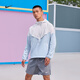 Nike (Nike) Herren wasserdichte Laufjacke Sonnenschutzmittel Jacke Sommer gewebte Kapuze-Jacke FB7541-010 FN3893-010 Schwarz/Sticker/Halbzipper 185/100a 2xl