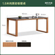Mesa de comedor de piedra maciza de madera de madera Genji Mesa de comedor de madera de cereza Simple Restaurante Mesa de comedor rectangular Combinación de piedra negra pura (1804*854*750 mm)