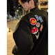 Katuchi American high street badge letter embroidered baseball uniform men's spring and autumn trendy brand loose high street bomber jacket white L
