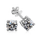 Guanpuge Fat Donglai same style men's platinum earrings, silver moissanite super flash men's platinum gold earrings with diamonds, four prongs, no need to pick off 1/pair 6.5mm (one carat) one item one