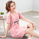 Hongdou (Hodo) nightgown for women's summer pure cotton short-sleeved 2025 new home clothing Internet celebrity women's summer over-knee pajamas dress C1105 3XL women (155-175Jin [Jin equals 0.5 kg])