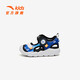 ANTA children's sandals, men's and women's baby shoes, 2025 summer new breathable Velcro octopus toe and foot protection beach shoes, men's model, pure blue/Anta white/black-4 21, shoe inner length 12.5cm