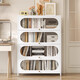 Yulixing household steel bookcase storage rack floor-standing living room iron-art flip door dustproof multi-layer storage cabinet rack children's bookshelf arc elegant white 5 door-1695*500*350mm