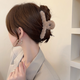 Shuhemu plush hairpin hairpin for the back of the head, high-end large shark hairpin for girls with multiple hairpins, A02 plush dark coffee (11CM)