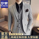ROMON Spring and Autumn High-end Groom's Suit Suit Men's Gentleman's Business Large Size Professional Formal British Slim Dad's Suit Dark Gray One-piece Suit XL